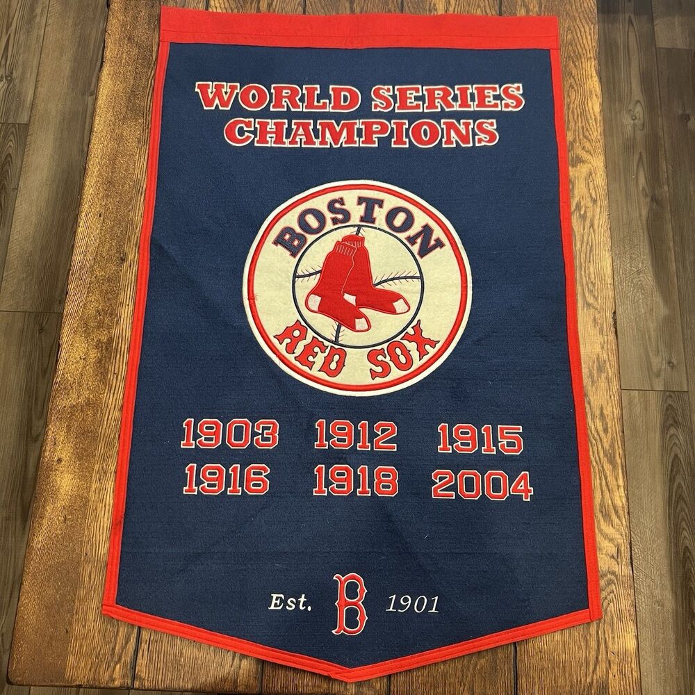 Boston Red Sox Pennant 23x37 Blue World Series Champions Banner Winning Streak